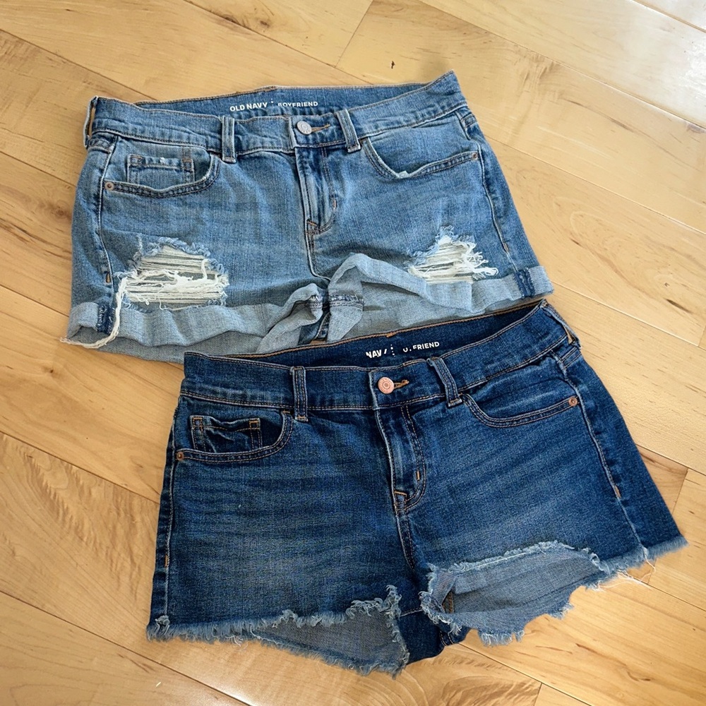 Old Navy Light and Dark Blue Denim Shorts